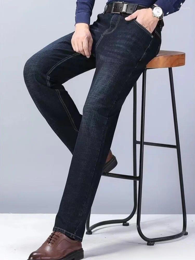 Men's Jeans Soft Straight Denim Pants 2026 Autumn Classic Business Black Biker Overalls Masculino Pantalone Hombre Man Nen Homme