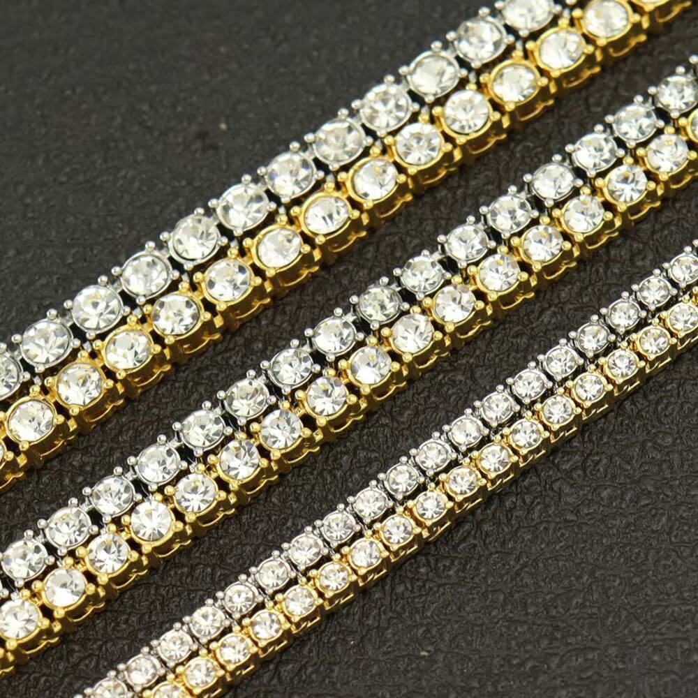 3mm Tennis Chain Necklace White 925 Sterling Silver Jewelry 14k Gold 18k Gold Plated Tennis Moissanite Diamond Chains