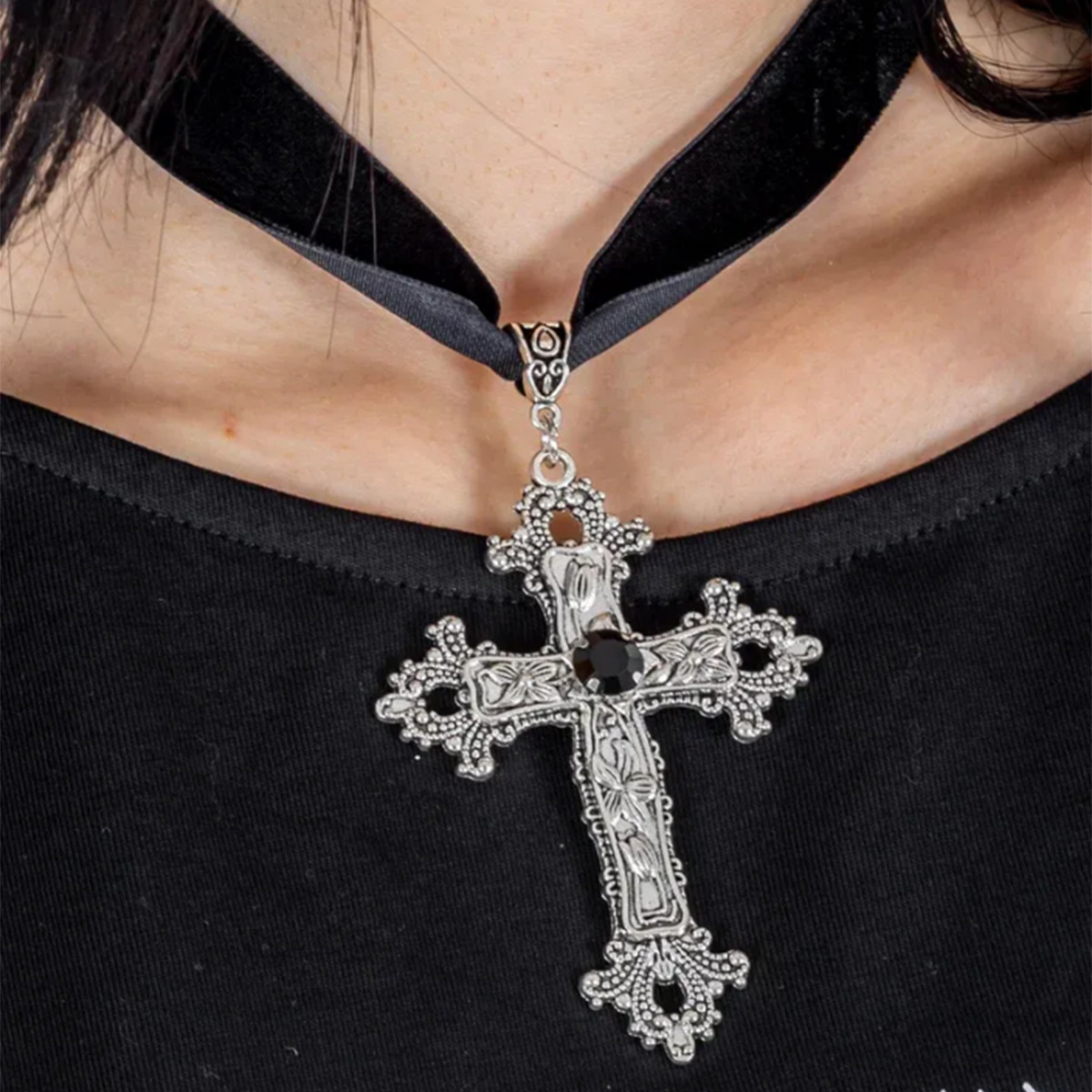 Cross Necklace Wholesale And Fashion Jewelry Hip-Hop Non-Fading Necklace For Men Double Layer Stacked Cuban Chain