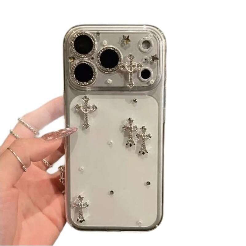 Phone Case for iPhone New Cross Compatible with Apple 17 Pro Max Phone Case iPhone 16 Transparent 15 Shockproof 14 Korean and Japanese Style