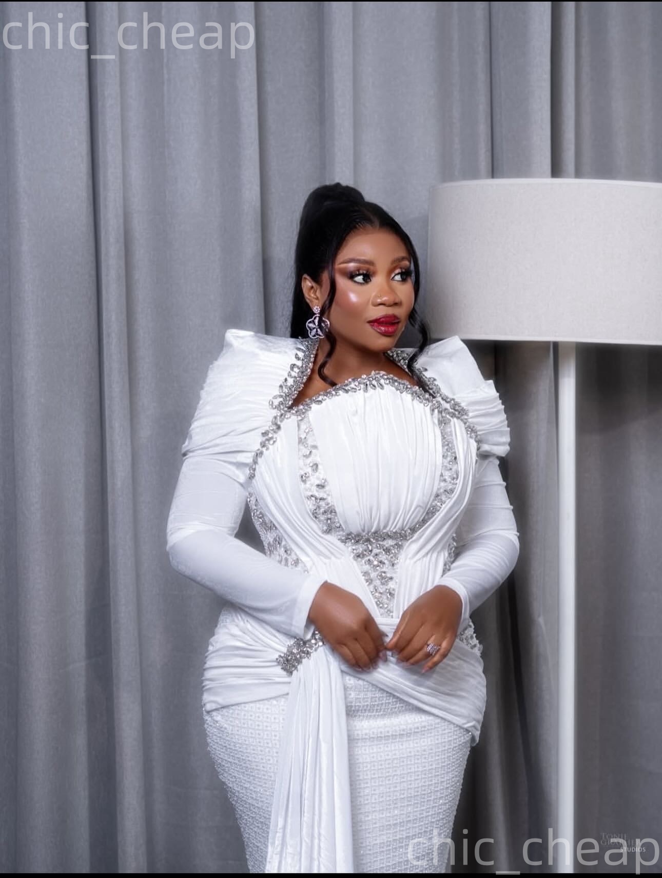 Aso Ebi White Sheath Prom Dresses 2026 Beaded Crystals Sequined Velvet Evening Formal Party Second Birthday Engagement Gowns Dress For Special Occasio