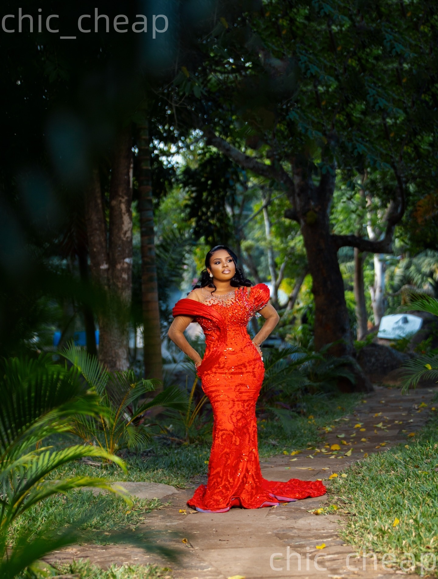 Aso Ebi Nigerian Red Mermaid Prom Dresses 2026 Floral Lace Crystals Stylish Evening Formal Party Second Birthday Engagement Gowns Dress For Special Oc