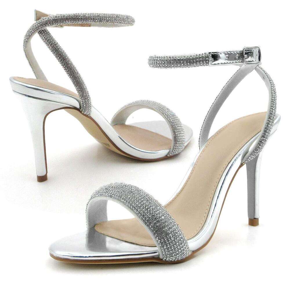 Lurnyet Women's Rhinestone Strappy Stiletto Heel Sandals Fashion Party Shoes DOLL-2