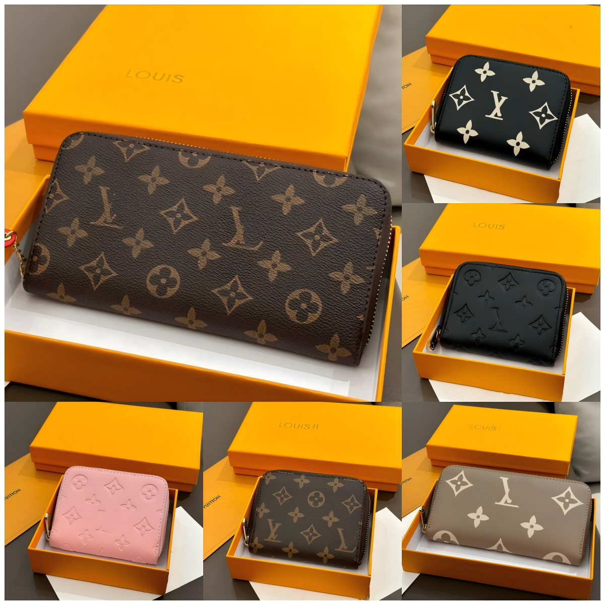 Buyers' PicksNew 60017 Luxury Fashion women clutch long wallet Embossing pu leather single zipper designer Men wallets classical coin purse louis vuttonn bags