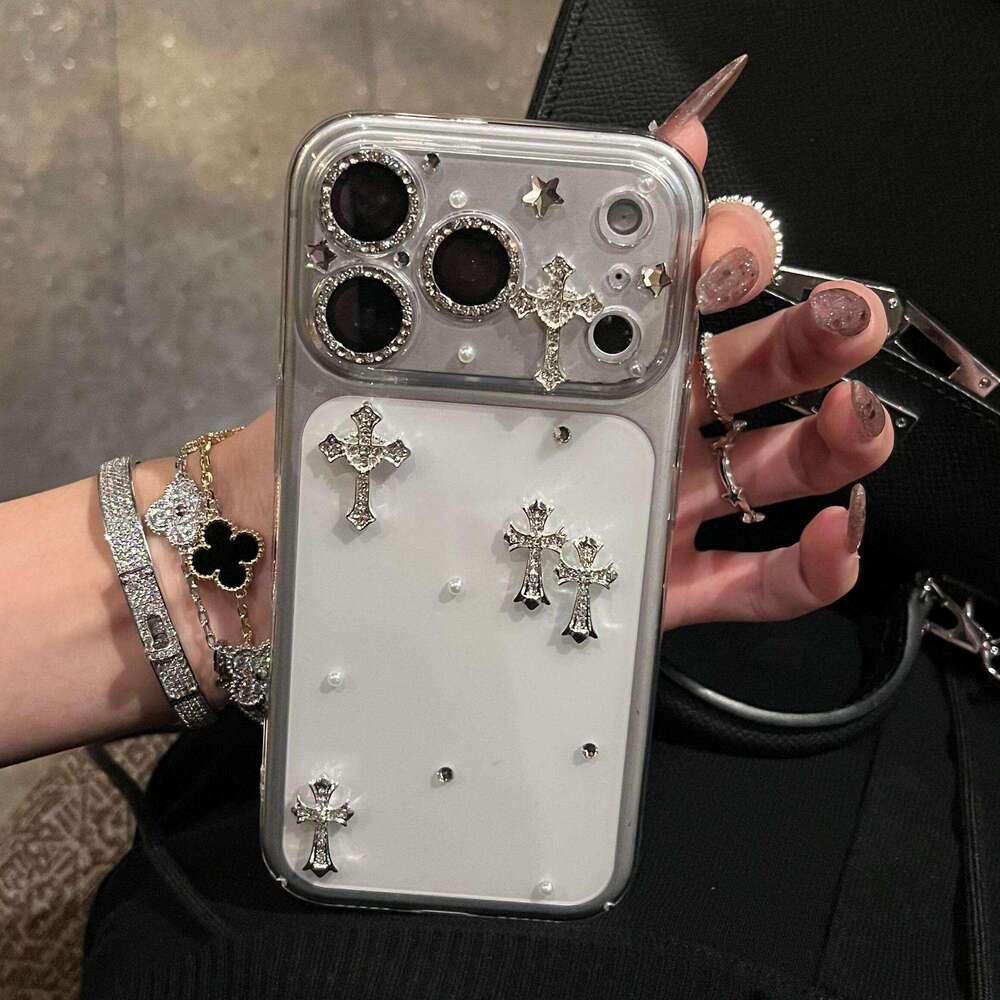Phone Case for iPhone New Cross Compatible with Apple 17 Pro Max Phone Case iPhone 16 Transparent 15 Shockproof 14 Korean and Japanese Style