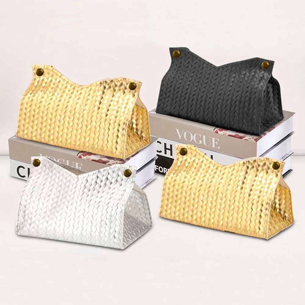 Facial Tissue Case Box Cover Square PU Leather Holder for Bathroom Vanity Tabletop Car Domestic Use Living Room Bedroom Kitchen Storage Organizer