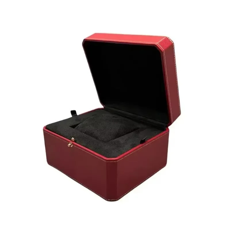 Fashion Women Man Red Travel Display Watch Box with Bag Book Black Velvet for Luxurious Gift No Packing Boxes 260113