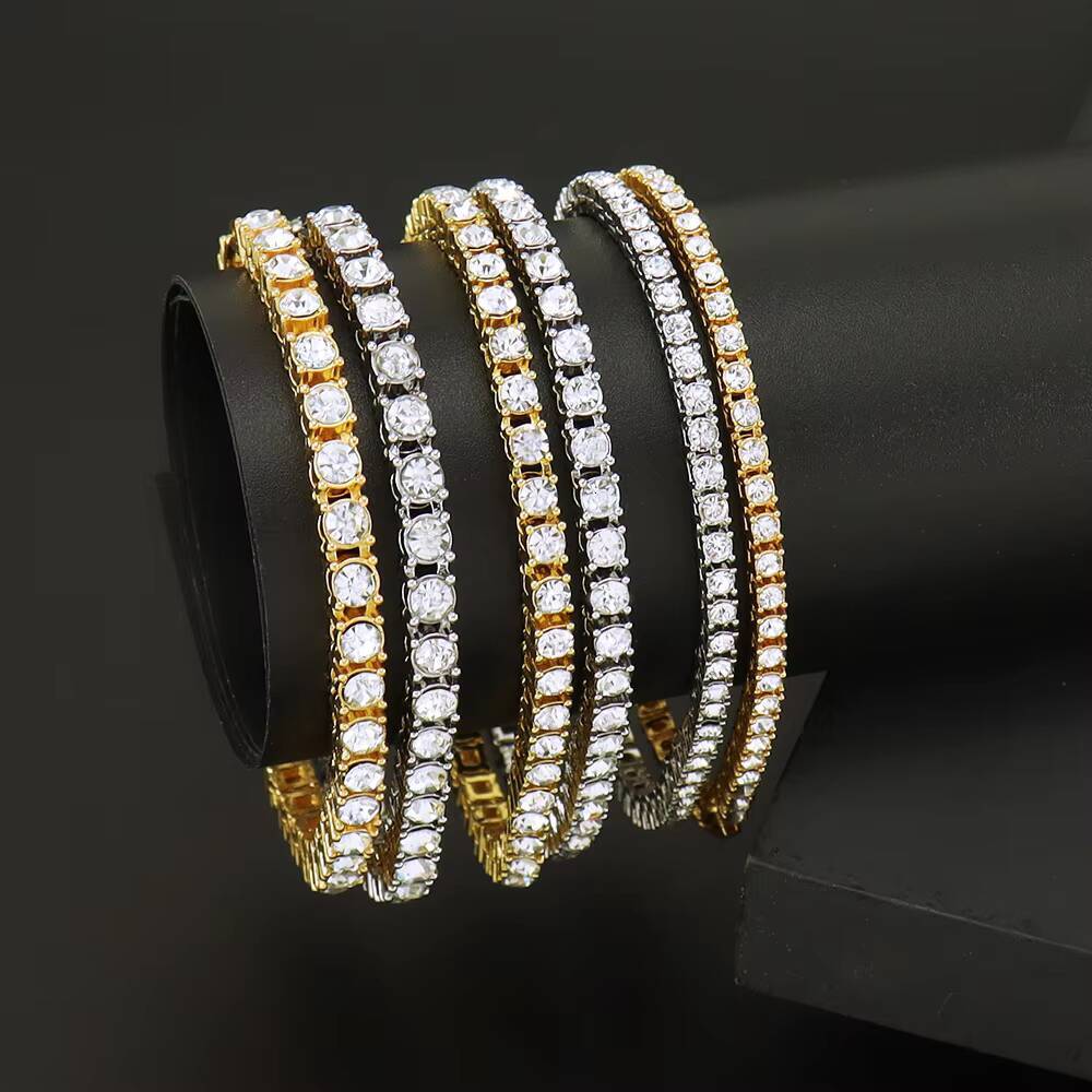 3mm Tennis Chain Necklace White 925 Sterling Silver Jewelry 14k Gold 18k Gold Plated Tennis Moissanite Diamond Chains