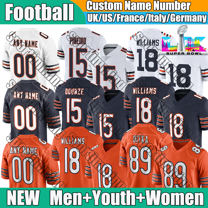 Chicago city BearsS jersey Williams Loveland Payton Moore Odunze Taylor Kmet Swift Football jerseys