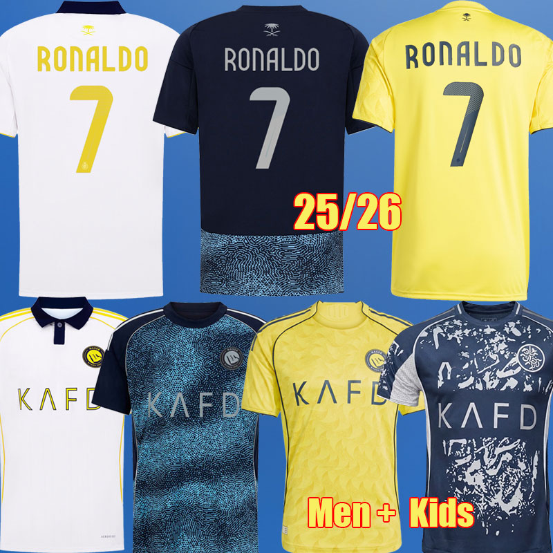 25 26 Al Nassr FC soccer Jerseys Ronaldo 2025 2026 Home MANE BROZOVIC CR7 Gonzalo Martinez OTAVIO Vincent JOAO FELIX COMAN women men kids kit Football shirt Al Nassr