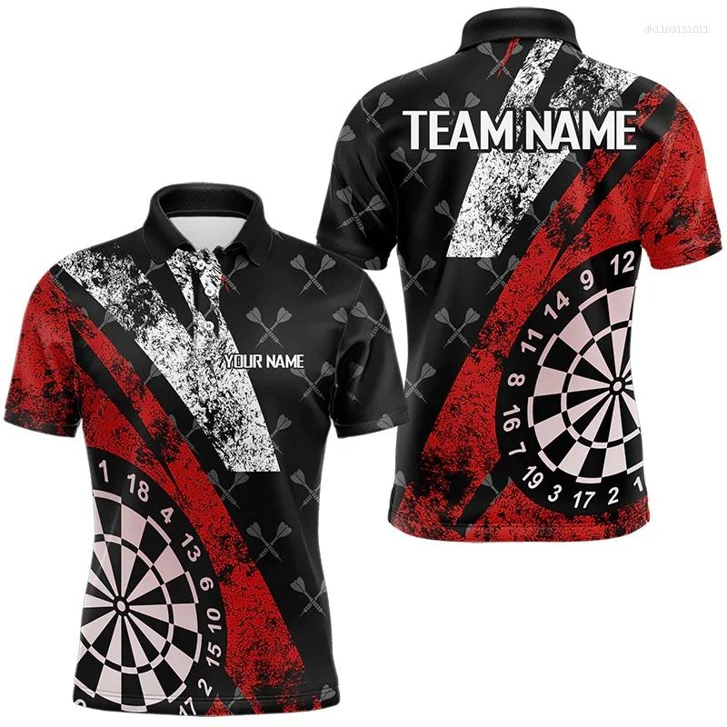 Men's Polos Print Cool Dart Board Polo Shirt For Men Customized Pattern T-Shirt Summer Casual Lapel Tops Loose Tees Street Short Sleeves
