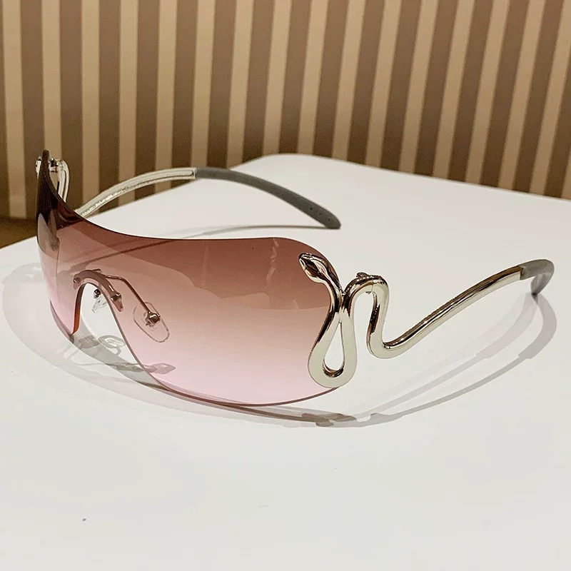 New Frameless Integrated European Designer Sunglasses Fashionable Luxury Glasses Women's Sunglasses Men's Glasses Personalized Trend High-en