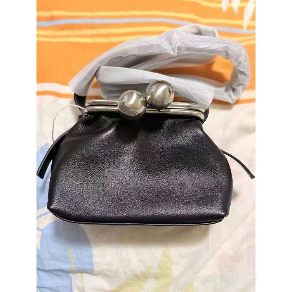 Luxury shoulder bag handbag Hobo novel Bell clip bag casual genuine cowhide women's flip small delicate women's crossbody bag red SENYY