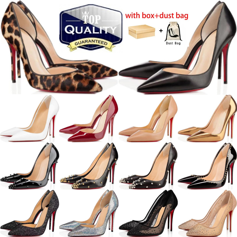 leopard print high heels Designer High Heels Toe Pointed Womens red bottom heels Luxurys Platform Peep-toes black red Sandal red bottom boots