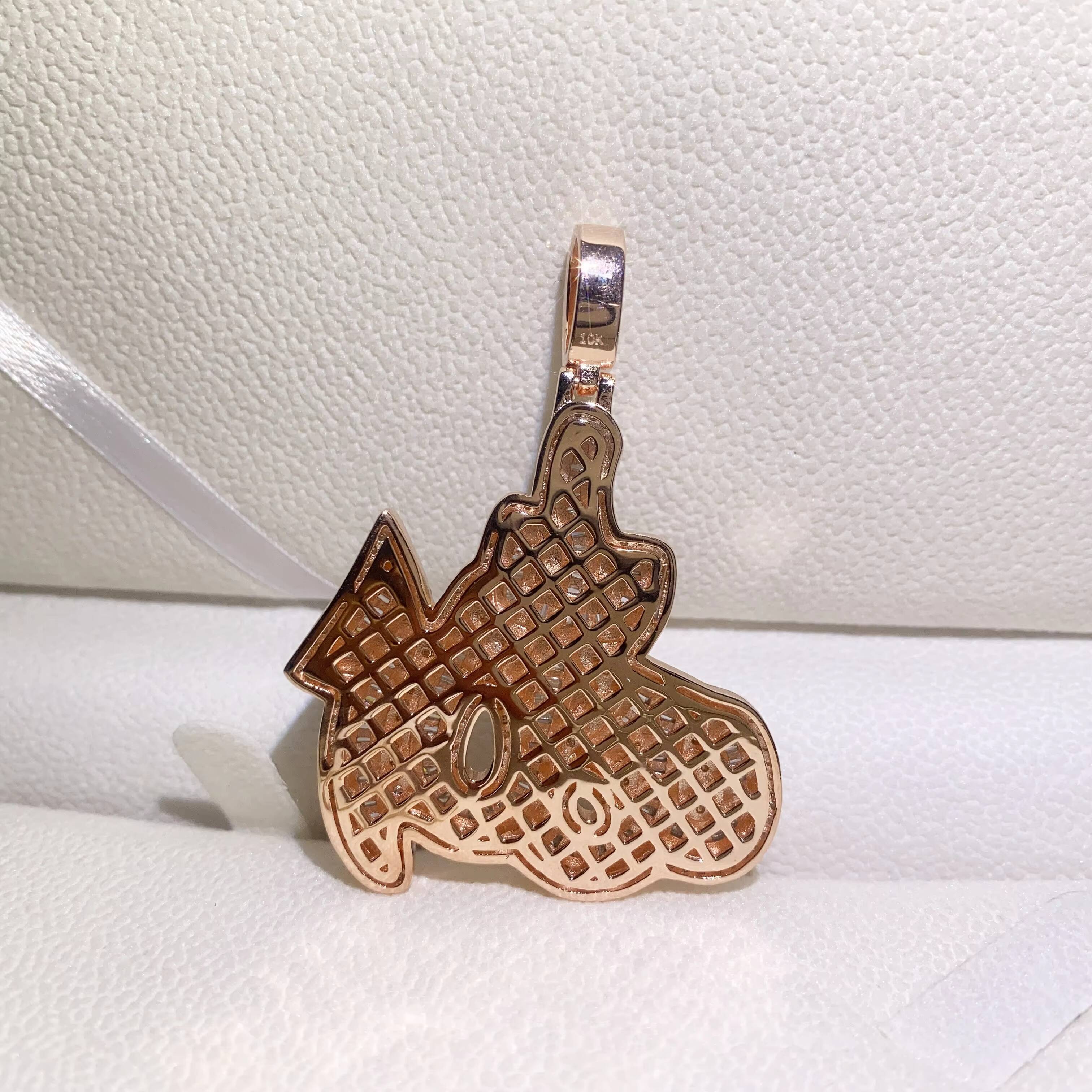 High quality hip hop necklace14k Rose Gold Plated Sterling Silver Hip Hop Men Vvs Moissanite Diamond Iced Out Allah Pendant