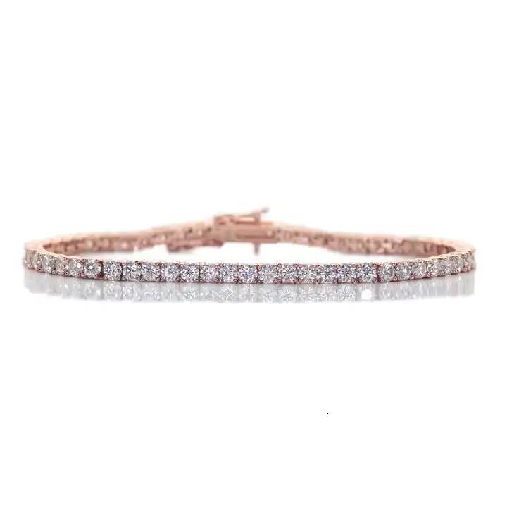 3mm Moissanite Diamond Iced Out Tennis Bracelet Factory Wholesale Gold Plated 925 Silver VVS Men Womens Fine Jewelry