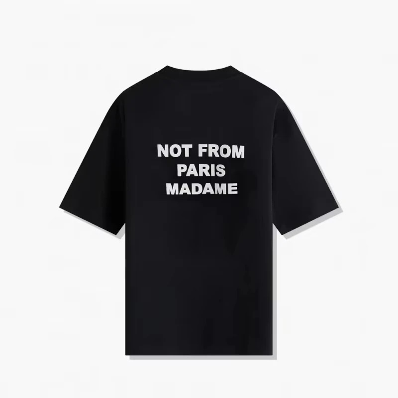 2026 T-Shirt Slogan Black Not From Paris Cotton Short Sleeve T-shirt on Top for men and womens 260109