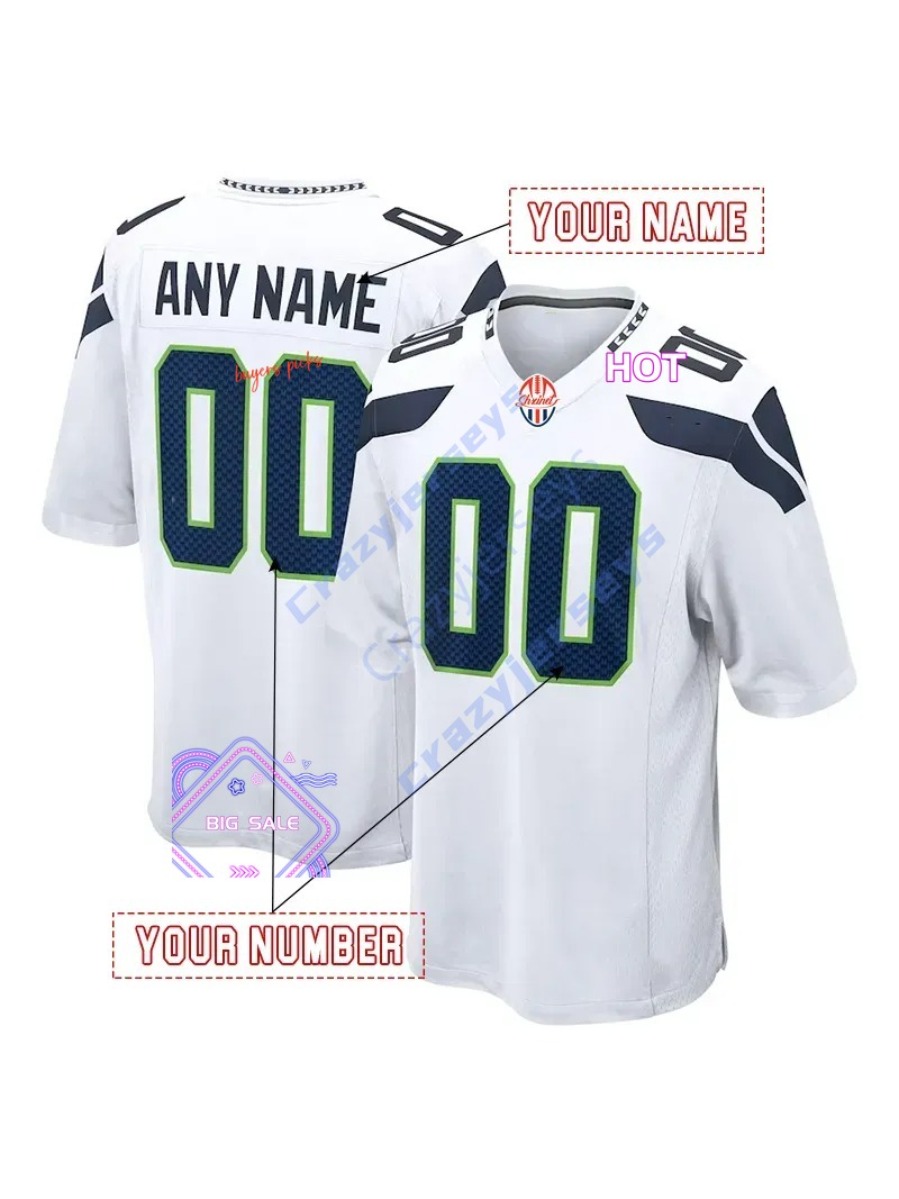 14 DK Metcalf Jersey 7 Geno Smith Jersey Kenneth Walker III Tyler Lockett jersey 11 Smith-Njigba Devon Witherspoon Sam Howell Tomlinson Williams shxinet