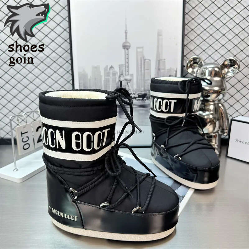 Fashion Snow Boots Platform Boot Skiing Shoes Waterproof Women Winter New Long Lace Up Anti-slip Warm Ankle Booties EU35-40