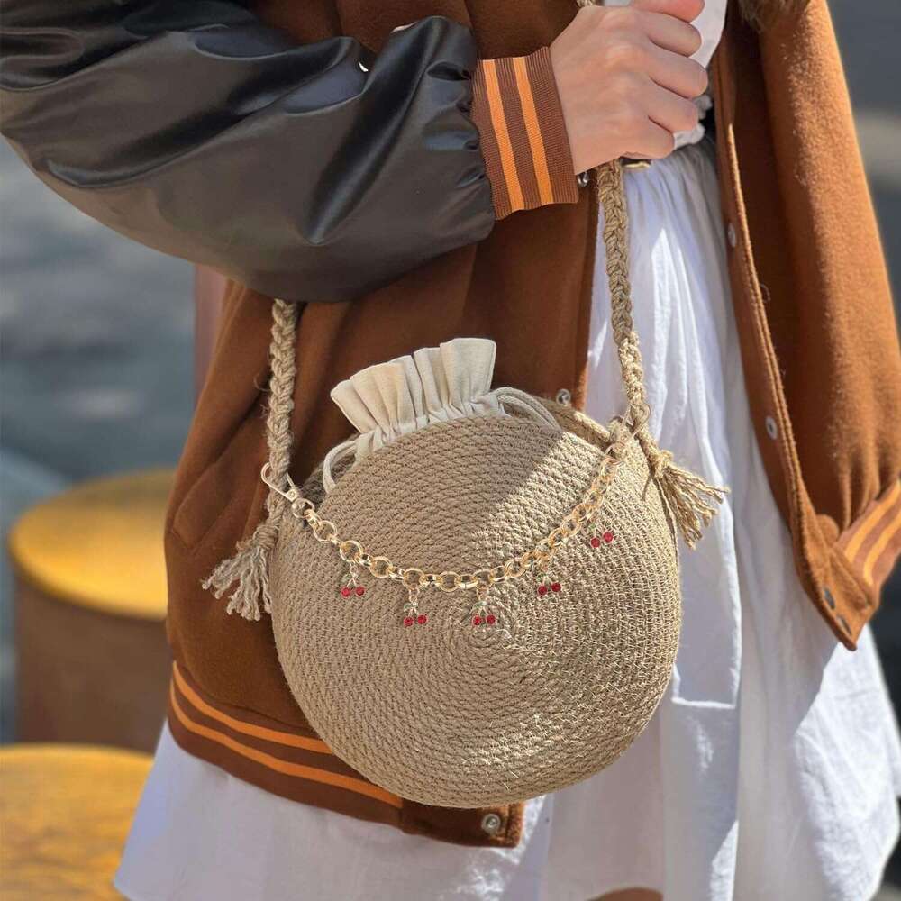 Gold Chain with Five Charms Cherry Keychain Women Cute Fruit Key Chain Fashion Jewelry Decorative Keyrings for Bag Purse Keys Handbags