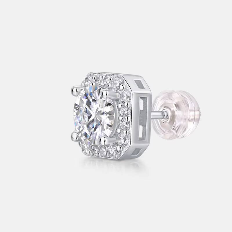 Fine 1ct2 Round Moissanite Earrings Hypoallergenic S925 Silver VVS1 Clarity Moissanite Earrings Women Stud Earrings