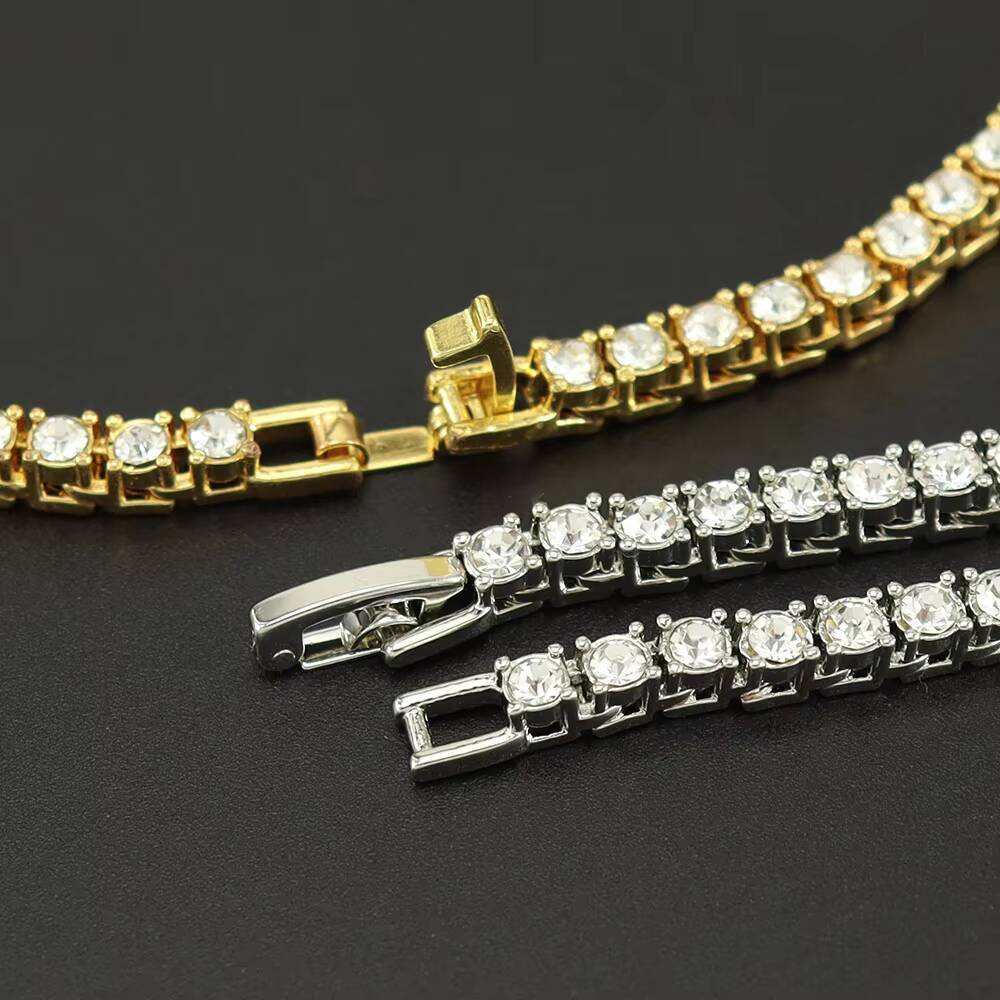 3mm Tennis Chain Necklace White 925 Sterling Silver Jewelry 14k Gold 18k Gold Plated Tennis Moissanite Diamond Chains
