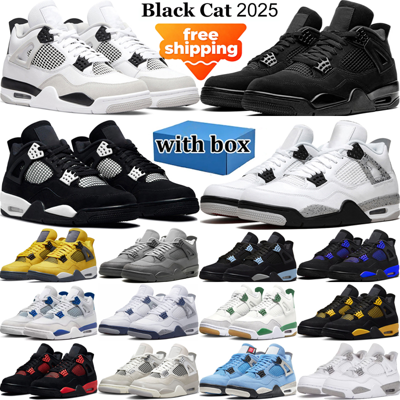 2025 designer basketball 4s shoes mens 4 sneakers woman trainers Military Black Cat Pure Bred Low Tops platform free shipping wholesale shoe with box