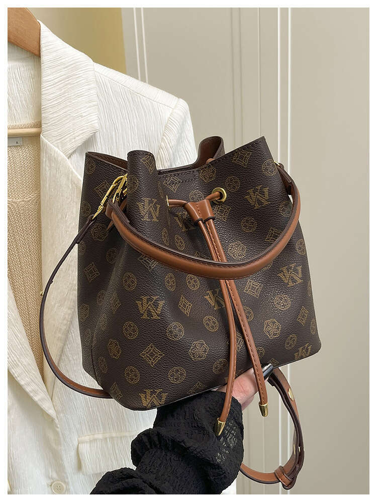 Fashion Crossbody Bags Bucket Bag for Women 2026 New Vintage Print Versatile Womens Shoulder Crossbody Bag for Ladies