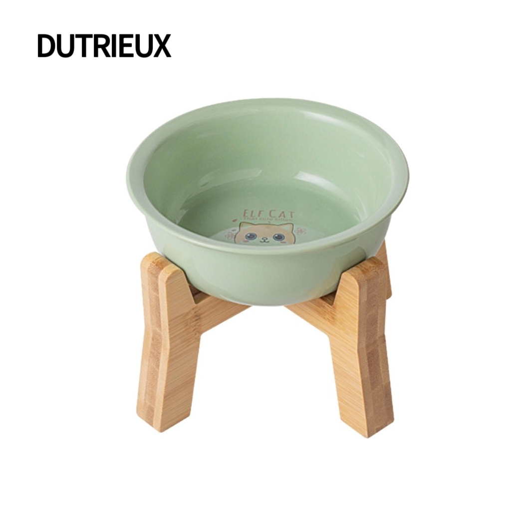 H2316 Custom ceramic cat bowls, high-legged neck-protecting, anti-tipping food bowls, pet gift customization and wholesale.