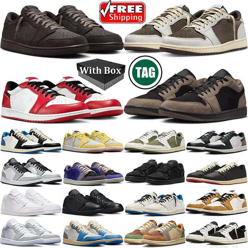 Free shipping With box low designer trainers basketball shoes travis men women Black Phantom unc Mocha outdoor sports travi s sneakers Outdoor travisscot shoe