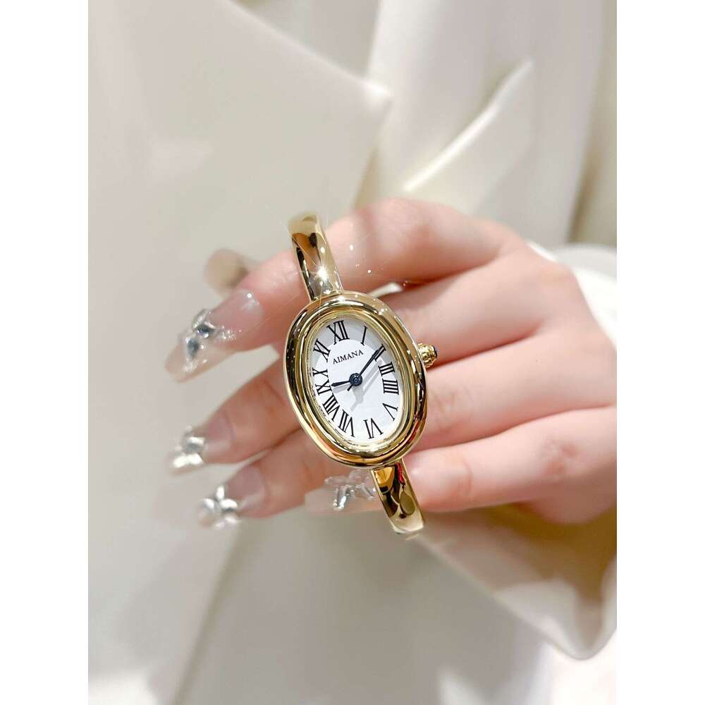 AIMANA Bracelet Quartz Watch Small Dial Niche Light Luxury Roman Numerals Oval Women's combining functionality and practicality with fashion ever