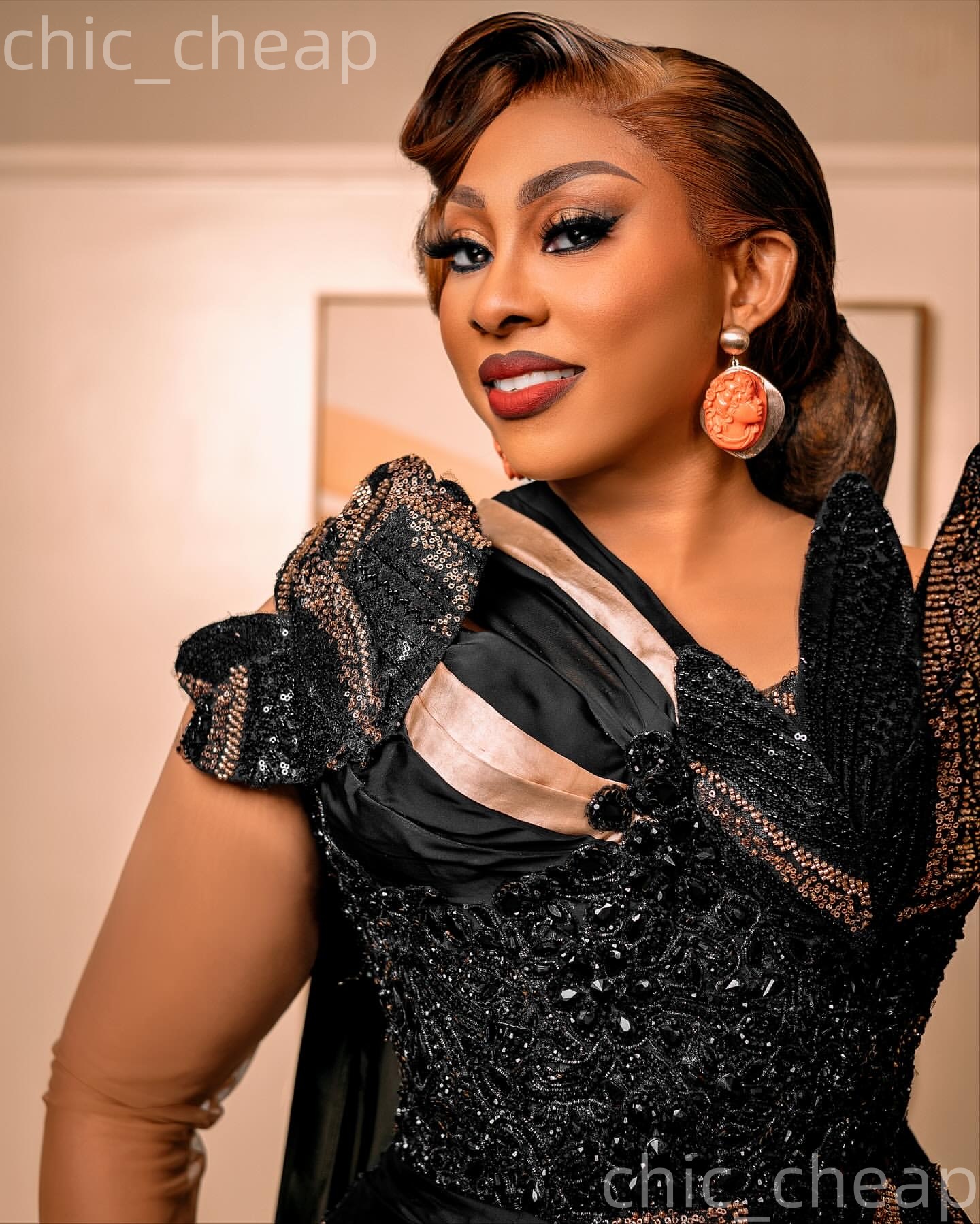 Aso Ebi Black Sheath Prom Dresses 2026 Beaded Crystals Florals Sequined Evening Formal Party Second Birthday Engagement Gowns Dress For Special Occasi