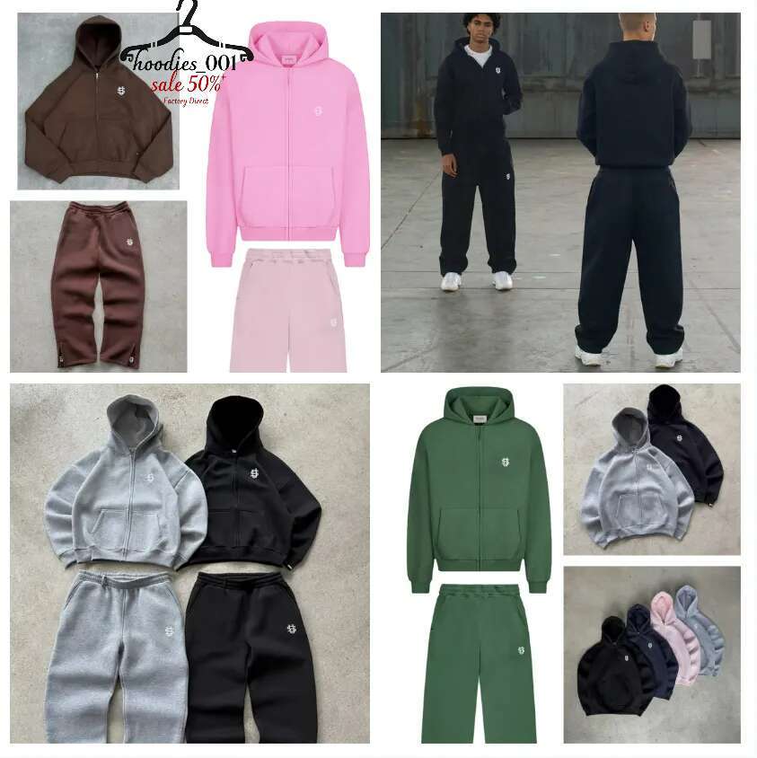 Men's Hoodie US Dollar Embroidery Solid Color Hooded Sweater Loose Fleece Pullover Sportswear Dark Blue Y2K Plus Thick Street Fashion Woolen Pants