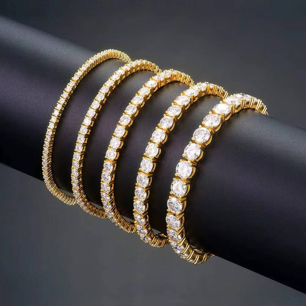 18k Gold Plating VVS Moissanites 925 Sterling Silver Tennis Bracelet Fashion Style Pass Diamond Tester High Quality Hitting