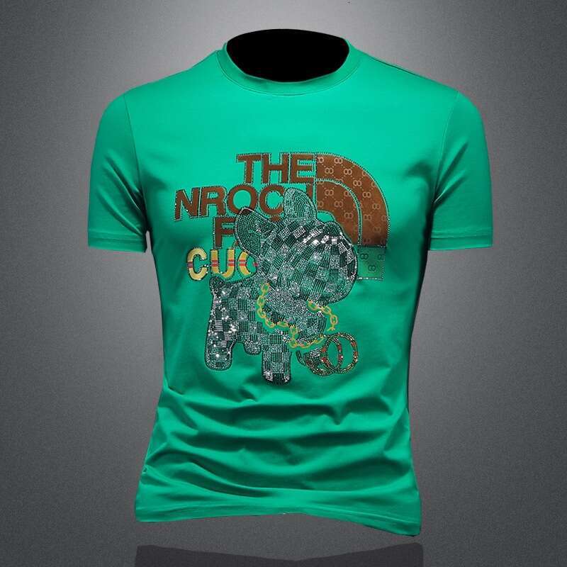 European Station Men's Short T-Shirt Round Neck Summer New Half Sleeve Tee Factory Direct Sale Multi-Color Supply Trendy