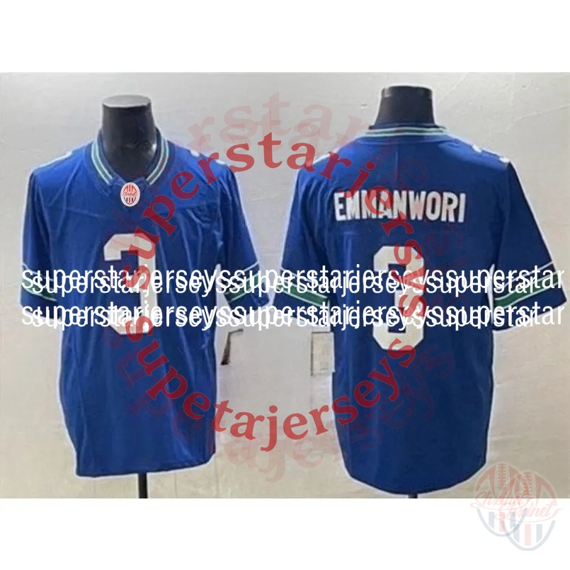 2026 Super Bowl 11 Jaxon Smith-Njigba 3 Nick Emmanwori Football Jeresy Cooper Kupp Fan Darnold Witherspoon Milroe DK Metcalf Walker III Smith Stitched