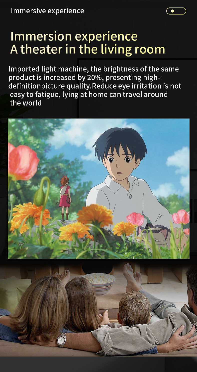 2026 Home Theater Mini Projector - Portable Household Small 4K Ultra-High Definition Projector X250407