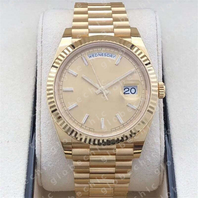 With Box Papers high-quality Watch 40mm 18k Yellow Gold Movement Automatic Mens Day-Date 228235 228238 228239 Bracelet ewf Clean Mens Watches 640