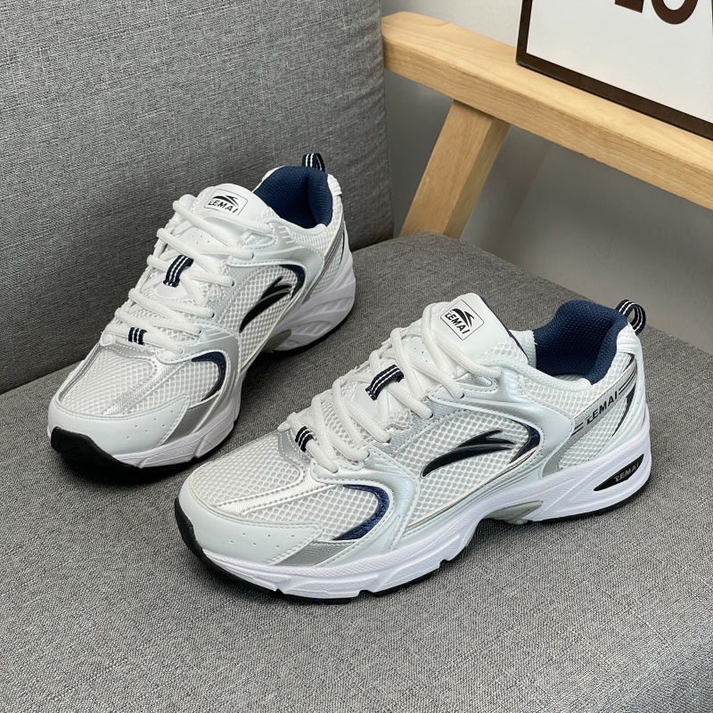 Temai Running Shoes 2026 New Unisex Retro Chunky Sneakers Breathable Mesh Upper White/Gray/Navy Sports Shoes 36-44