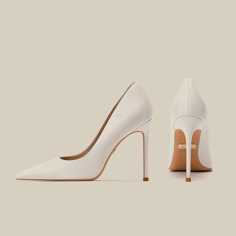 Soft Leather High Heels Women Thin Heel Pointed Toe 2025 New Spring Summer Autumn Winter Versatile Nude Professional Single Shoes