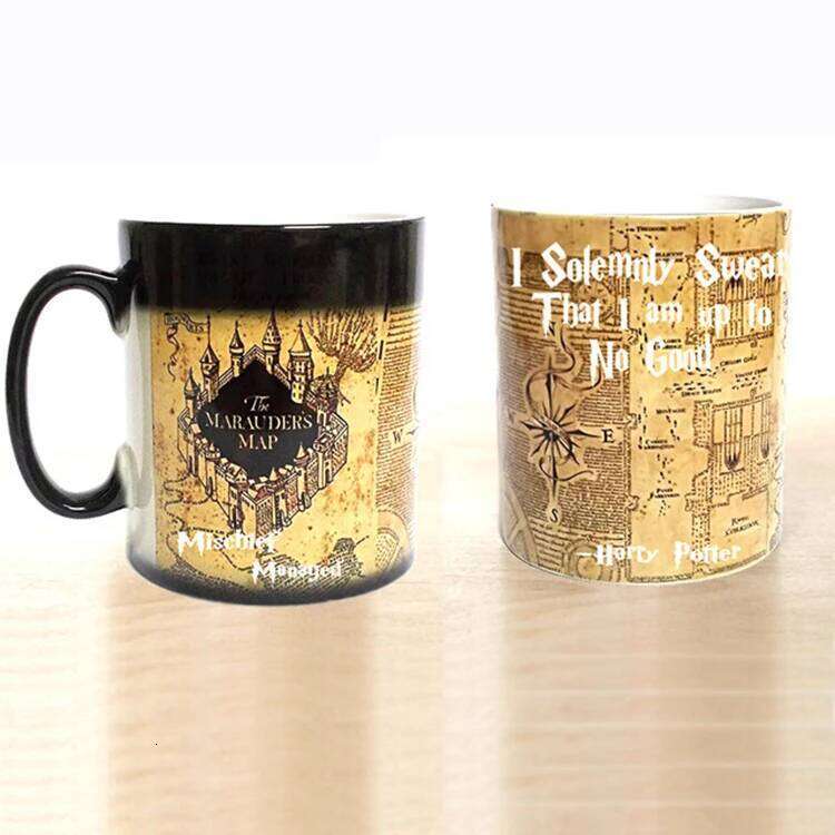Creative Magic Hot Drink Cup Color Changing Mug Marauders Map Coffee Tea Milk Mugs Novelty Gifts