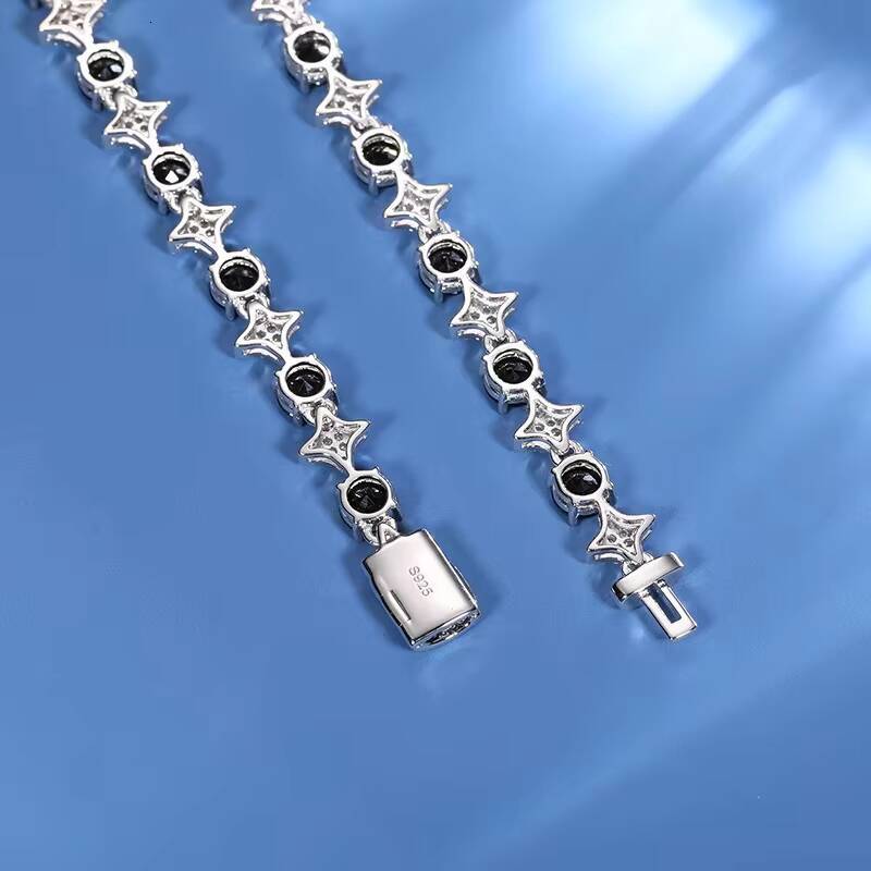 Full Moissanite Diamond Tennis Necklace Bracelet For Women Men 925 Sterling Silver Certified Plated 18k White Gold Party Jewelry