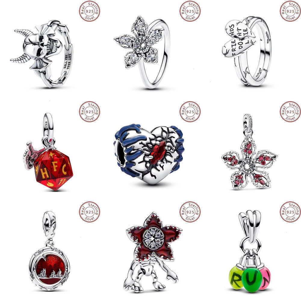 2025 Stranger Things 925 Sterling Silver Charms Beads Fit Womens S925 Snake Stranger Things Bracelet DIY Jewelry Pendant Gifts 3754