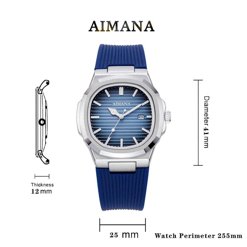 watch Silicone Strap Square Men's Calendar Watch Luminous Quartz Wristwatch combining functionality and practicality with fashion