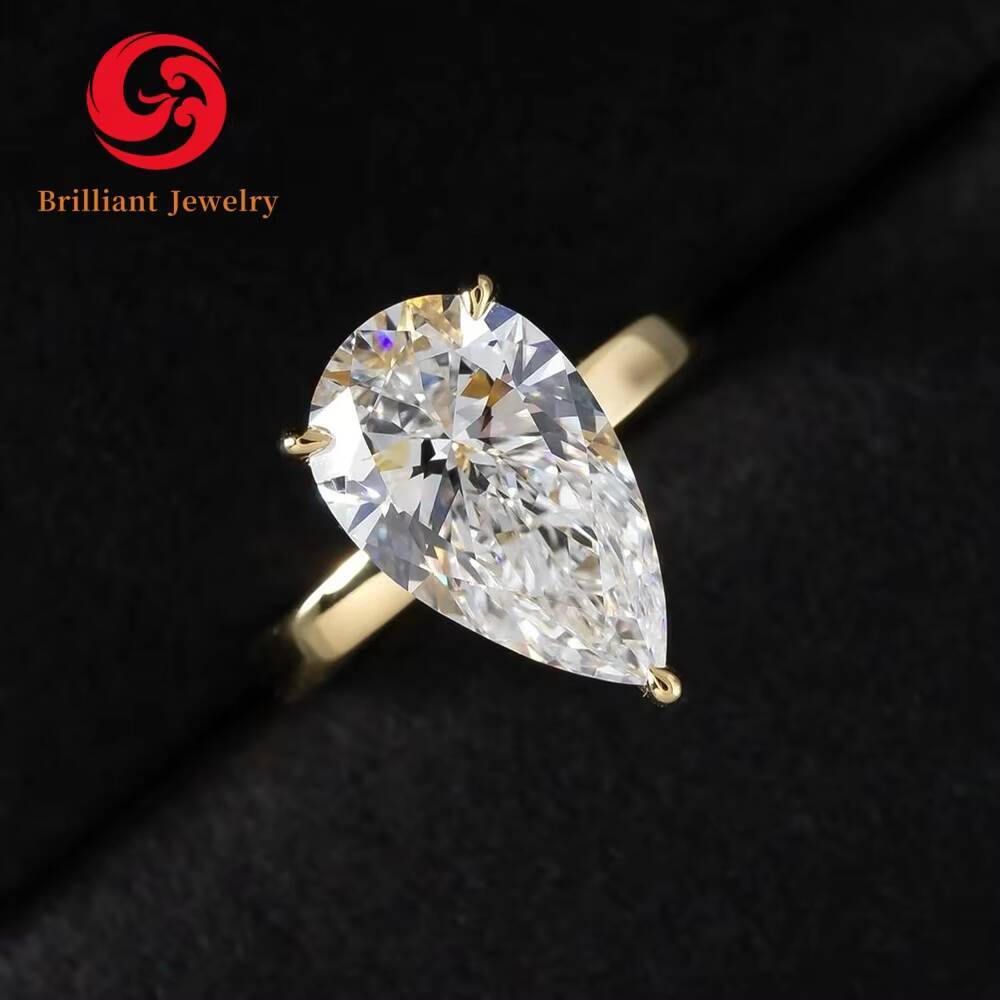 Hot Selling Pear Cut Lab Grown Diamond Ring 14k 18k Gold IGI Certified Diamond Rings for Women Engagement Wedding Gift