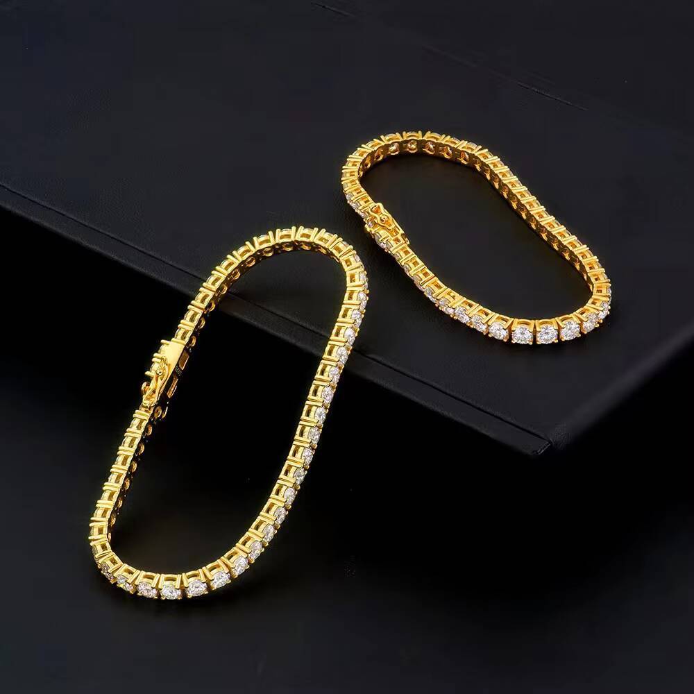 18k Gold Plating VVS Moissanites 925 Sterling Silver Tennis Bracelet Fashion Style Pass Diamond Tester High Quality Hitting