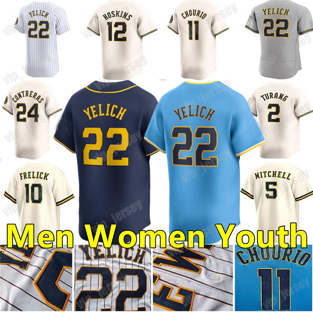 Custom 11 Jackson Chourio Christian 22 Yelich 10 Sal Frelick Jersey Luis Urias Contreras Rowdy Corbin Burnes Yount Mitchell Perkins Brice Turang