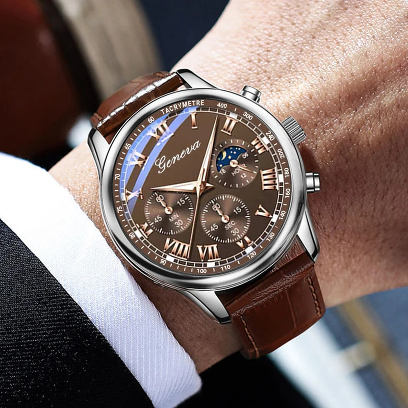 Simple Fashion Mens Pu Leather Strap Quartz Wristwatch Leisure Watches Masculino Relogio Male Clock Out-door Reloj Hombre 260114