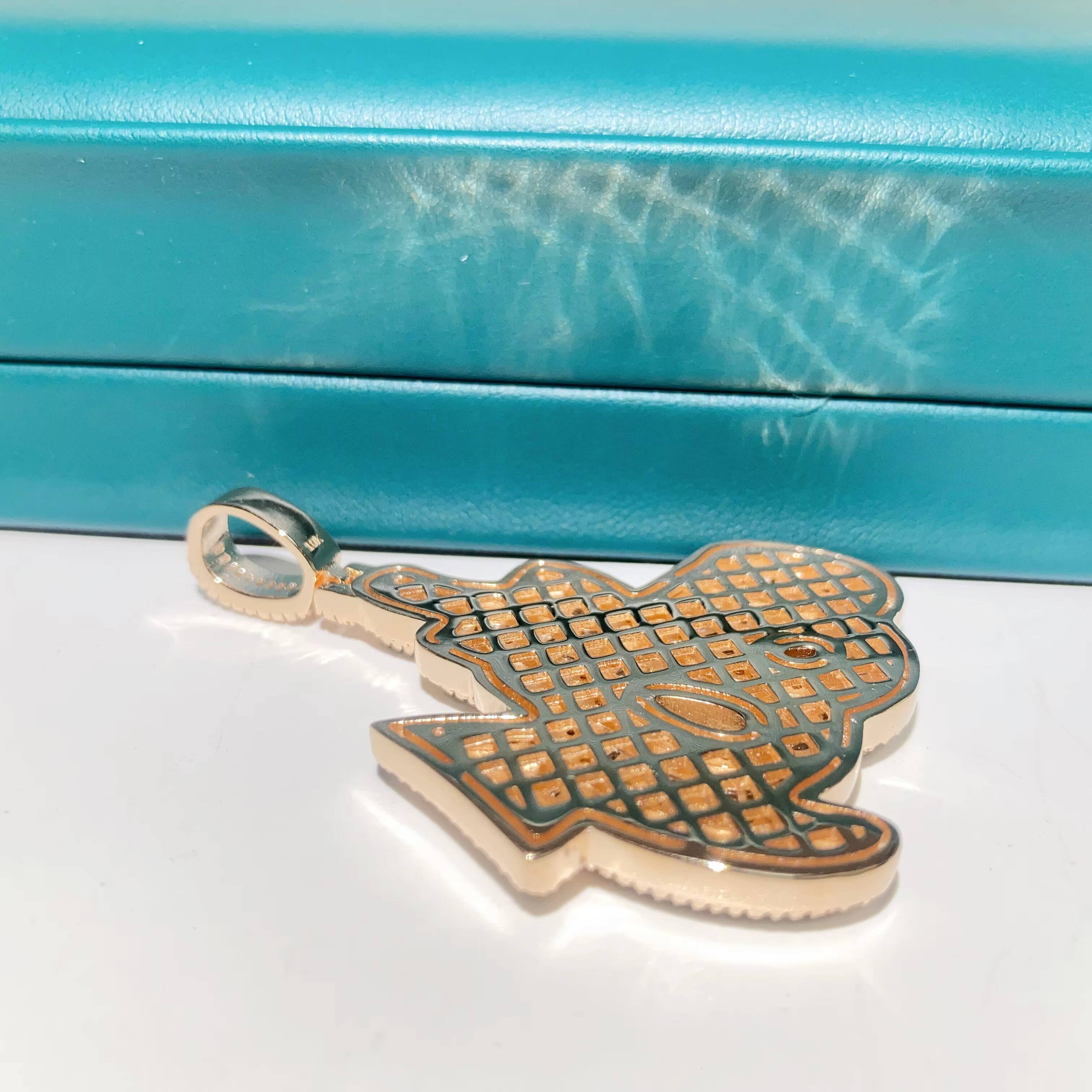 High quality hip hop necklace14k Rose Gold Plated Sterling Silver Hip Hop Men Vvs Moissanite Diamond Iced Out Allah Pendant