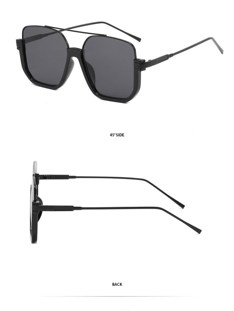 Designer Sunglasses Tea Double Beam Luxury Sunglasses Large Frame Sunglasses New Retro Personalized Sunglasses Lower Frame Women's Sunglasses